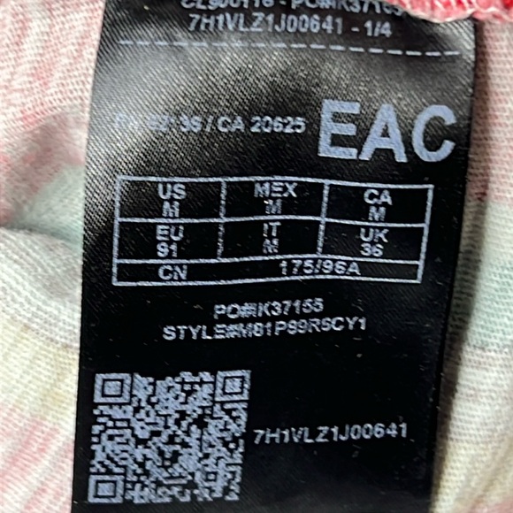 VTG GUESS David Sayer Vertical Stripe T Shirt Embroidered US Flag Spellout Y2K M - Picture 14 of 16